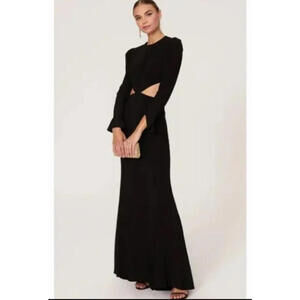 Mac Duggal Black Long Sleeve Cutout Gown